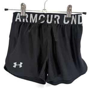 Under Armour‎ Athletic Shorts Youth XS Black HeatGear Drawstring